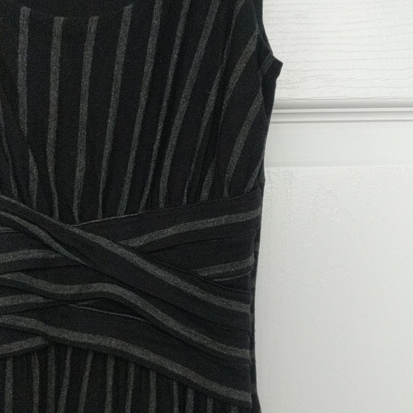 Black and grey pinstripe fit and flare dress. - Picture 2 of 3